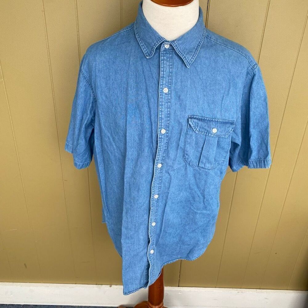 Open trails men XL 100% cotton button down short sleeve
